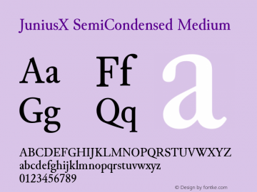 JuniusX SemiCondensed Medium Version 1.007图片样张