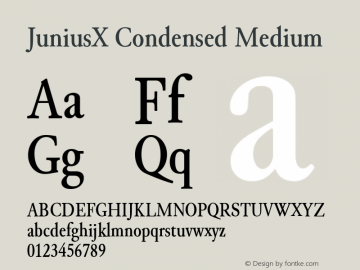 JuniusX Condensed Medium Version 1.007 Font Sample