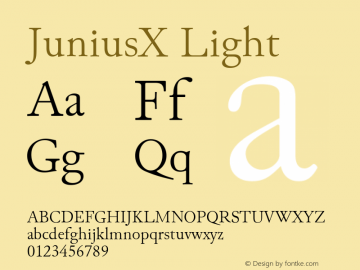 JuniusX Light Version 1.007 Font Sample