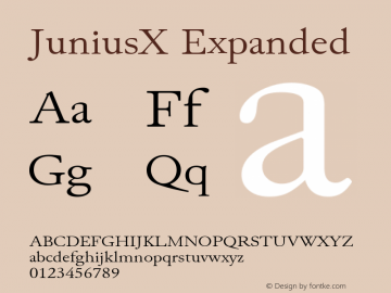 JuniusX Expanded Version 1.007 Font Sample