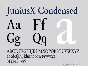 JuniusX Condensed Version 1.007 Font Sample