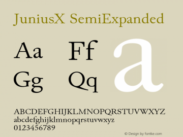 JuniusX SemiExpanded Version 1.007 Font Sample