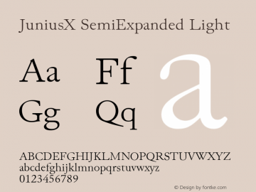 JuniusX SemiExpanded Light Version 1.007 Font Sample