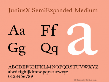 JuniusX SemiExpanded Medium Version 1.007 Font Sample