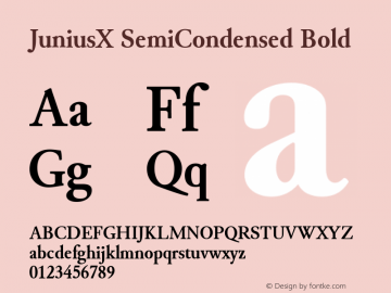 JuniusX SemiCondensed Bold Version 1.007 Font Sample