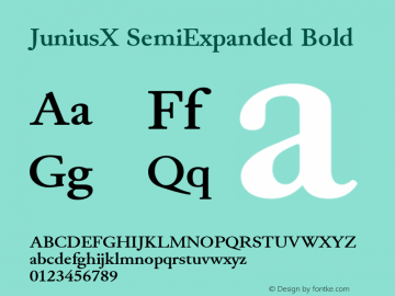 JuniusX SemiExpanded Bold Version 1.007 Font Sample