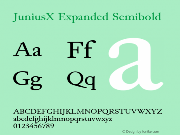 JuniusX Expanded Semibold Version 1.007 Font Sample