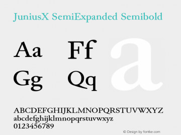 JuniusX SemiExpanded Semibold Version 1.007 Font Sample