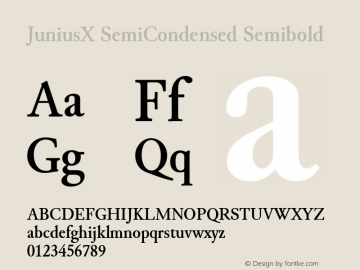 JuniusX SemiCondensed Semibold Version 1.007 Font Sample