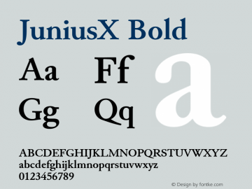 JuniusX Bold Version 1.008 Font Sample