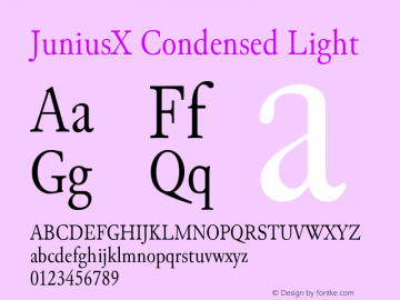 JuniusX Condensed Light Version 1.008 Font Sample