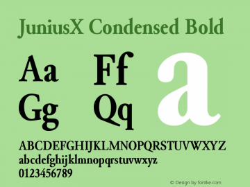 JuniusX Condensed Bold Version 1.008 Font Sample