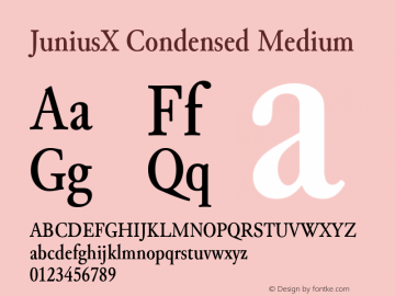 JuniusX Condensed Medium Version 1.008 Font Sample