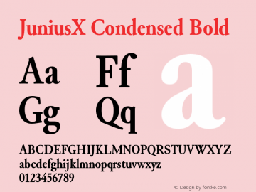 JuniusX Condensed Bold Version 1.008;hotconv 1.0.109;makeotfexe 2.5.65596 Font Sample