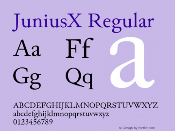 JuniusX Regular Version 1.008;hotconv 1.0.109;makeotfexe 2.5.65596 Font Sample