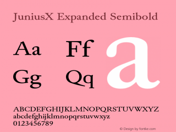 JuniusX Expanded Semibold Version 1.008;hotconv 1.0.109;makeotfexe 2.5.65596 Font Sample