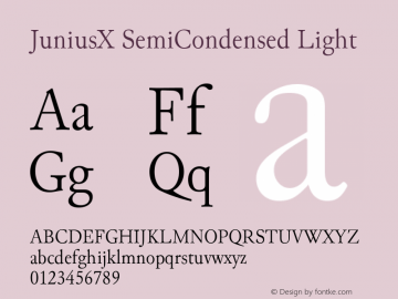 JuniusX SemiCondensed Light Version 1.008 Font Sample