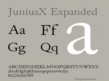 JuniusX Expanded Version 1.008 Font Sample