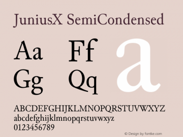 JuniusX SemiCondensed Version 1.008 Font Sample