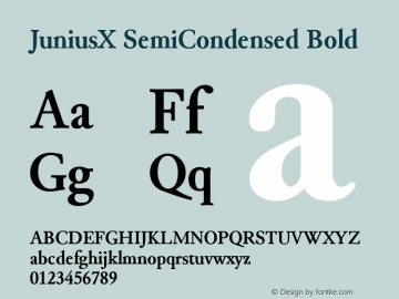 JuniusX SemiCondensed Bold Version 1.008 Font Sample