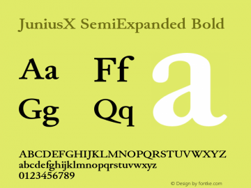JuniusX SemiExpanded Bold Version 1.008;hotconv 1.0.109;makeotfexe 2.5.65596 Font Sample