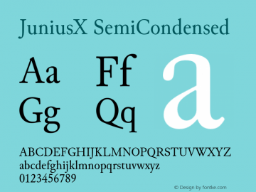 JuniusX SemiCondensed Version 1.008;hotconv 1.0.109;makeotfexe 2.5.65596 Font Sample