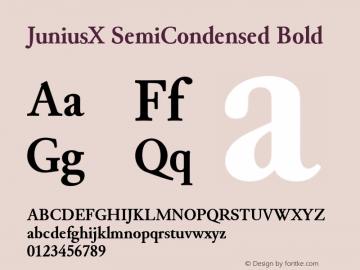 JuniusX SemiCondensed Bold Version 1.008;hotconv 1.0.109;makeotfexe 2.5.65596 Font Sample