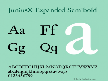 JuniusX Expanded Semibold Version 1.008 Font Sample