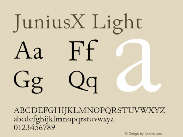 JuniusX Light Version 1.008 Font Sample
