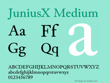 JuniusX Medium Version 1.008 Font Sample