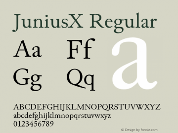 JuniusX Regular Version 1.008 Font Sample