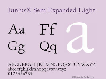 JuniusX SemiExpanded Light Version 1.008;hotconv 1.0.109;makeotfexe 2.5.65596 Font Sample