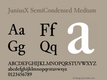 JuniusX SemiCondensed Medium Version 1.008 Font Sample