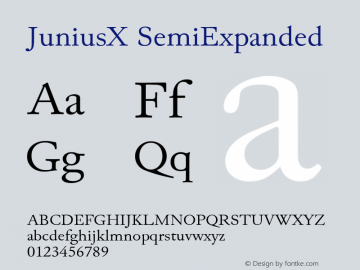 JuniusX SemiExpanded Version 1.008 Font Sample