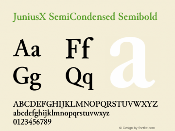 JuniusX SemiCondensed Semibold Version 1.008 Font Sample