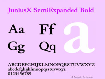 JuniusX SemiExpanded Bold Version 1.008 Font Sample
