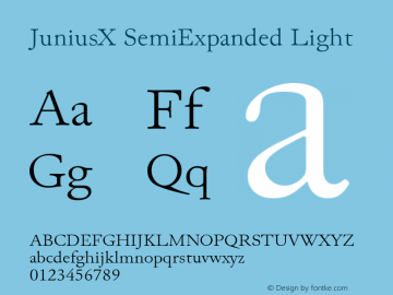 JuniusX SemiExpanded Light Version 1.008 Font Sample