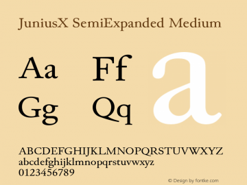 JuniusX SemiExpanded Medium Version 1.008 Font Sample