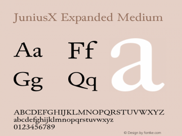 JuniusX Expanded Medium Version 1.008 Font Sample