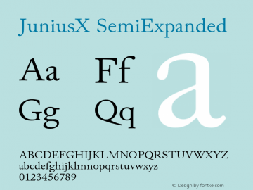 JuniusX SemiExpanded Version 1.008;hotconv 1.0.109;makeotfexe 2.5.65596 Font Sample