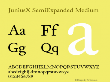 JuniusX SemiExpanded Medium Version 1.008;hotconv 1.0.109;makeotfexe 2.5.65596 Font Sample