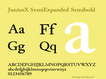 JuniusX SemiExpanded Semibold Version 1.008;hotconv 1.0.109;makeotfexe 2.5.65596 Font Sample