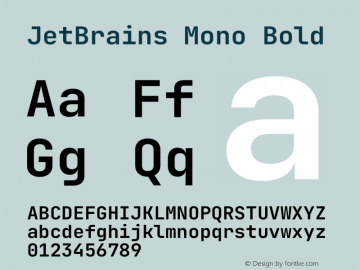 JetBrains Mono Bold Version 2.230图片样张