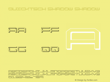 QuickTech Shadow Shadow 2 Font Sample
