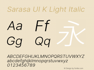 Sarasa UI K Light Italic Version 0.31.0; ttfautohint (v1.8.3)图片样张