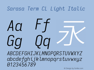 Sarasa Term CL Light Italic  Font Sample