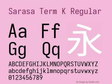 Sarasa Term K Version 0.31.1; ttfautohint (v1.8.3) Font Sample