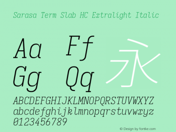 Sarasa Term Slab HC Xlight Italic 图片样张