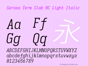 Sarasa Term Slab HC Light Italic 图片样张