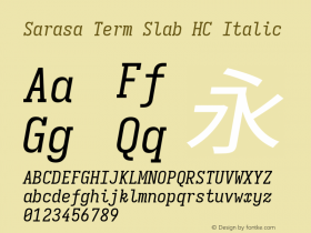 Sarasa Term Slab HC Italic  Font Sample